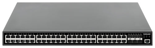Intellinet 48-Port Gigabit Ethernet PoE+ Layer 2+ Managed Switch with Six 10G SFP+ Uplinks IEEE 802.3at/af (PoE+/PoE) Compliant, 450 W PoE Power Budget, Layer 2+/Layer 3 Lite, 6 x 10G SFP+ Open