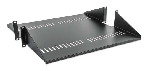 Intellinet 19" Double-Sided Cantilever Shelf, 2U, Double-Sided Shelf for 19" Rack, Max 25kg, Black, Three Year Warranty