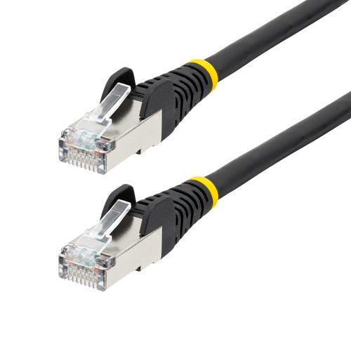 StarTech.com 6in CAT6a Ethernet Cable - Black - Low Smoke Zero Halogen (LSZH) - 10GbE 500MHz 100W PoE++ Snagless RJ-45 w/Strain Reliefs S/FTP Network Patch Cord