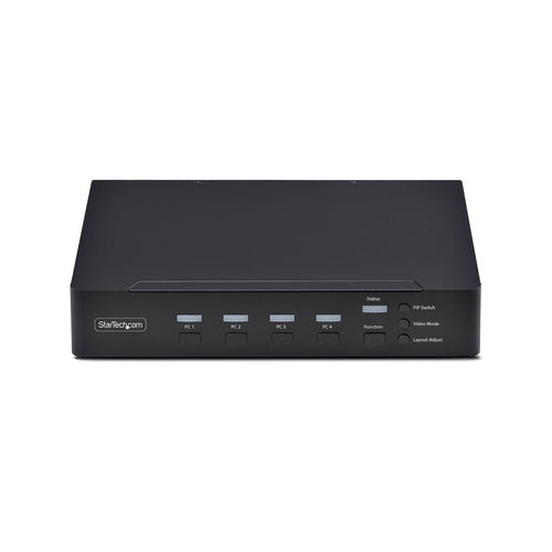 StarTech.com 4-Port DisplayPort KVM Switch with Mouse Roaming and Multi-View / Picture-in-Picture, 4K 60Hz, USB 3.0 (5Gbps) Hub, Hotkey Control, TAA Compliant