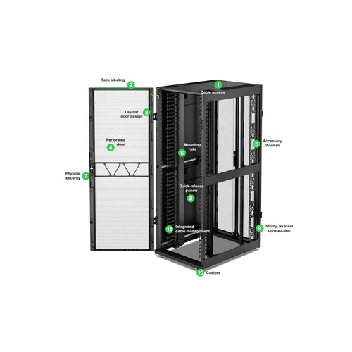 APC NetShelter SX Networking Enclosure, 42U, 1991H x 750W x 1070D mm, wtih Sides, Black
