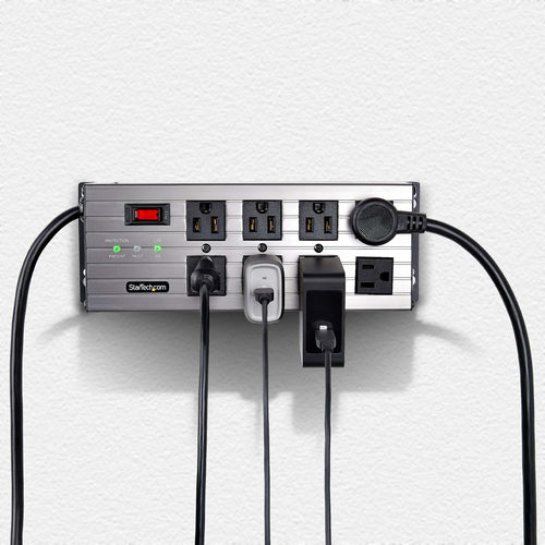 StarTech.com 8-Outlet Industrial Power Strip 125V/15A, EMI/RFI Isolation, Surge Protection, Mountable PDU, 12ft/3.6m Power Cord, NEMA 5-15P/R, UL Listed