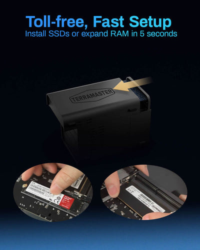 TerraMaster F4-424 NAS Desktop Intel® Core™ i5 i5-1235U 8 GB DDR5 Black