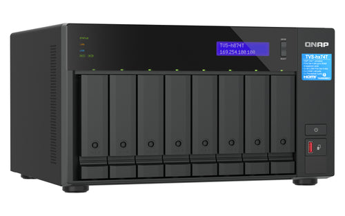 QNAP TVS-h874T NAS Tower Intel® Core™ i9 64 GB DDR4 0 TB QuTS hero Black