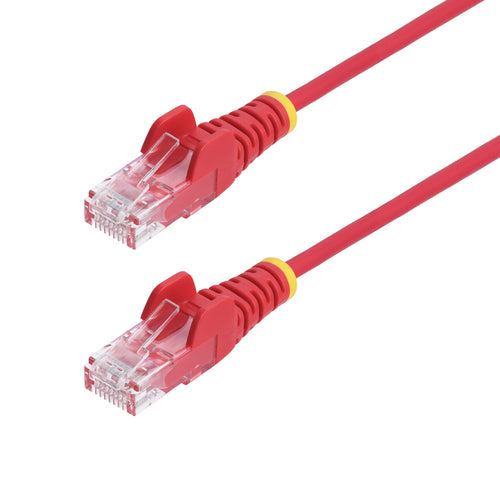 StarTech.com 25ft Red Slim CAT6 Ethernet Cable, Snagless, 100W PoE, UTP, LSZH, 28AWG Pure Bare Copper Wire, Slim RJ45 Network Patch Cord w/Strain Reliefs, Individually Tested