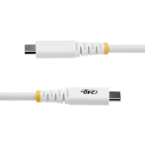 StarTech.com 3ft (91cm) USB-C Charging Cable, Durable and Ultra-Flexible, 240W (5A) PD EPR, USB 2.0 Laptop Charger Cable, USB-IF Certified, Rugged USB-C Charging Cord - White