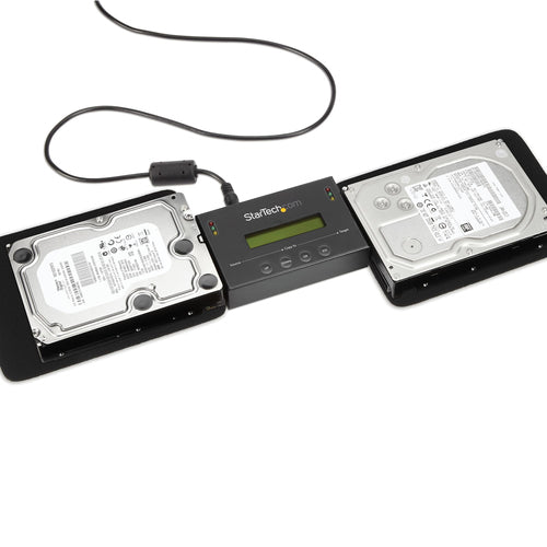 StarTech.com 1:1 Standalone Hard Drive Duplicator & Eraser, SATA HDD/SSD Disk Cloner & Eraser, LCD display, TAA Compliant, OS Independent