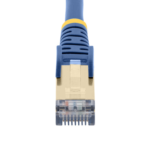 StarTech.com 12ft CAT6a Ethernet Cable - 10 Gigabit Shielded Snagless RJ45 100W PoE Patch Cord - 10GbE STP Network Cable w/Strain Relief - Blue Individually Tested/Wiring is UL Certified/TIA