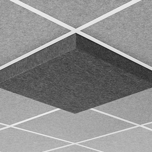 Middle Atlantic Products Nivo Acoustic Ceiling Tile with 3 inch Drop Profile in Charcoal Gray, 3 inch Drop, 9/16" Layin
