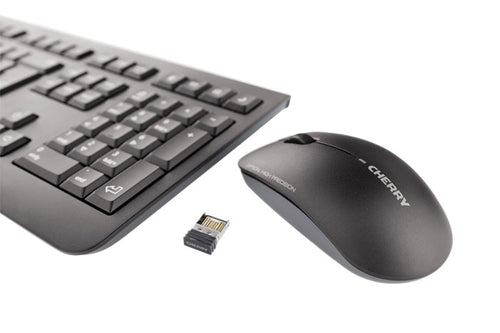 CHERRY DW 3000 keyboard Mouse included Universal RF Wireless AZERTY French Black