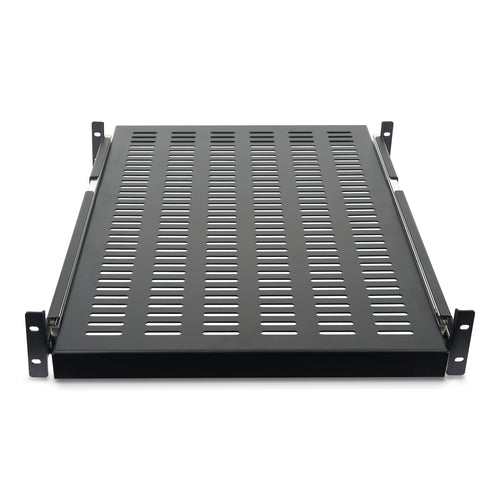 StarTech.com 2U Sliding Server Rack Mount Shelf - 20 to 30in Adjustable Mounting Depth - Vented - 50lb - Heavy Duty Universal 19” Rack Shelf for Equipment Rack - 24in Deep