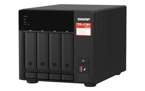 QNAP TS-473A-SW5T-US NAS/storage server Tower Ryzen Embedded V1500B 8 GB DDR4 0 TB QNAP Turbo System Black