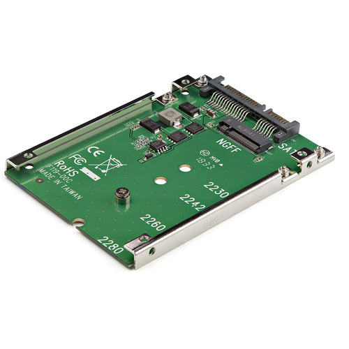 StarTech.com M.2 SATA SSD to 2.5in SATA Adapter - M.2 NGFF to SATA Converter - 7mm - Open-Frame Bracket - M2 Hard Drive Adapter