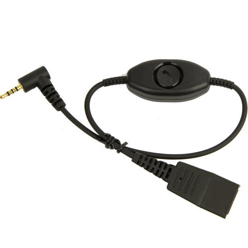 Jabra QD to 2.5mm w. Answer Button for Cisco, Nokia