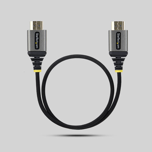 StarTech.com 50cm (1.6ft) Premium Certified High Speed HDMI Cable, Ultra Flexible HDMI Cable, 4K 60Hz/1440p 144Hz w/HDR10/ARC, 18Gbps, High Flex Braided HDMI Cord
