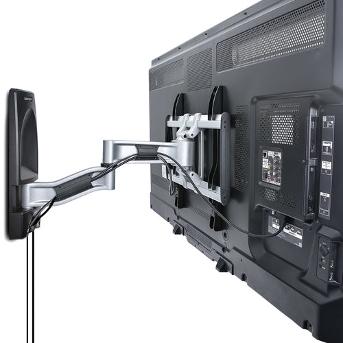 StarTech.com Articulating TV Wall Mount, VESA Wall Mount, Supports 26 to 65 inch/99lb/Flat/Curved TVs, Retractable Low Profile Wall Mount TV Bracket, Adjustable Corner TV Wall Mount