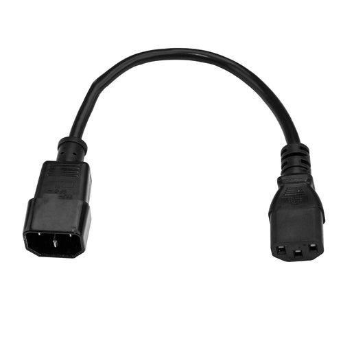 StarTech.com 3ft (1m) Heavy Duty Extension Cord, IEC 320 C14 to IEC 320 C13 Black Extension Cord, 15A 125V, 14AWG, Heavy Gauge Power Extension Cable, IEC 320 C14 to IEC 320 C13 AC Power Cord - UL Listed