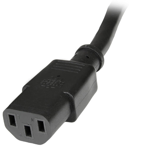 StarTech.com 1ft (30cm) Power Extension Cord, C14 to C13, 10A 125V, 18AWG, Computer Power Cord Extension, IEC-320-C14 to IEC-320-C13 AC Power Cable Extension for Power Supply, UL Listed