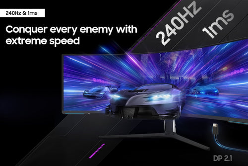 Samsung LS57CG952NNXZA computer monitor 144.8 cm (57") 7680 x 2160 pixels Dual UHD LCD Black, White