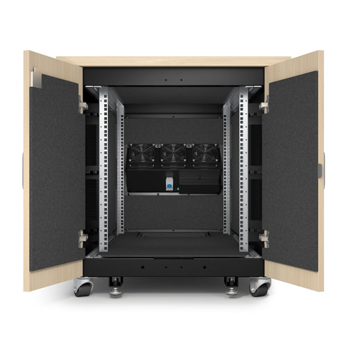 APC NetShelter Soundproof, 12U, Server Rack Enclosure, Maple