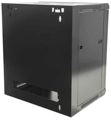 Intellinet 19" Network Cabinet - Wall Mount (Standard), 6U, 450mm Deep, Black, Flatpack, Max 60kg, Suitable also for use on desk or floor, Usable Depth 270mm to 350mm, Metal & Glass Door, Back Panel, Removeable Sides,Parts for wall installation not
