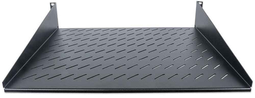 Intellinet 19" Cantilever Shelf, 2U, 2-Point Front Mount, 400mm Depth, Vented, Max 25kg, Black, Three Year Warranty