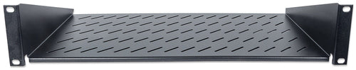 Intellinet 19" Cantilever Shelf, 2U, 2-Point Front Mount, 250mm Depth, Max 25kg, Black, Three Year Warranty