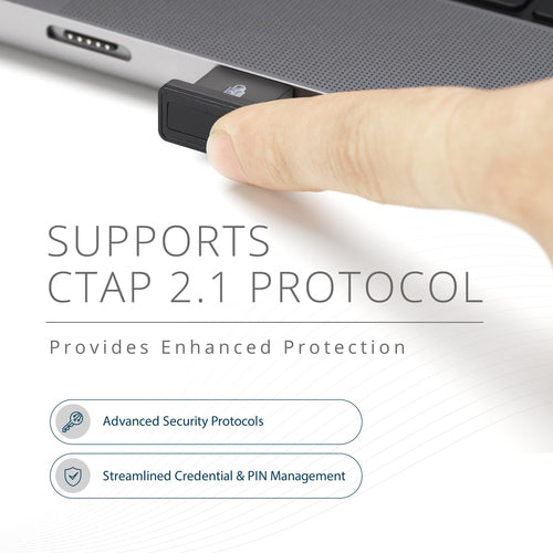 Kensington VeriMark Guard 2.1 USB-A Fingerprint Security Key -FIDO2, WebAuthn/CTAP2.1, FIDO U2F-Cross Platform
