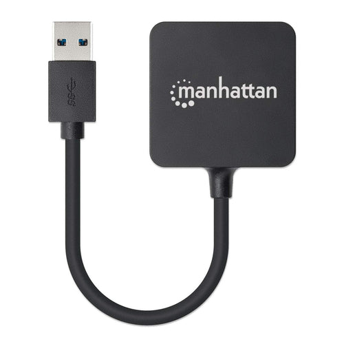 Manhattan USB-A 4-Port Hub, 4x USB-A Ports, 5 Gbps (USB 3.2 Gen1 aka USB 3.0), USB powered (no external power supply required). Fast charging: 1 port up to 0.9 A; charging on 4 ports requires external power supply (not included), Equivalent to