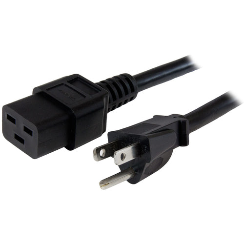 StarTech.com 3ft (1m) Heavy Duty Power Cord, NEMA 5-15P to C19 AC Power Cord, 15A 125V, 14AWG, Computer Power Cord, Heavy Gauge Power Cable for PDUs and Network Equipment, NEMA 5-15P to IEC 60320 C19 Power Cord