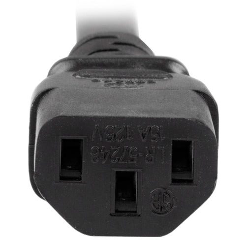 StarTech.com 3ft (1m) Heavy Duty Extension Cord, IEC 320 C13 to IEC 320 C20 Black Extension Cord, 15A 125V, 14AWG, Heavy Gauge Power Extension Cable, IEC 320 C13 to IEC 320 C20 AC Power Cord - UL Listed