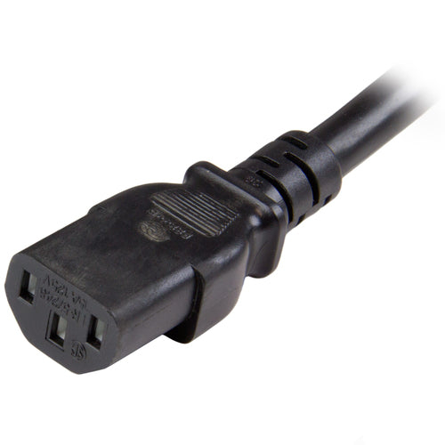 StarTech.com 6ft (1.8m) Heavy Duty Extension Cord, IEC 320 C13 to IEC 320 C20 Black Extension Cord, 15A 125V, 14AWG, Heavy Gauge Power Extension Cable, IEC 320 C13 to IEC 320 C20 AC Power Cord - UL Listed