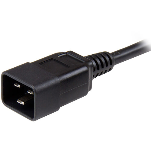 StarTech.com 6ft (1.8m) Heavy Duty Extension Cord, IEC 320 C13 to IEC 320 C20 Black Extension Cord, 15A 125V, 14AWG, Heavy Gauge Power Extension Cable, IEC 320 C13 to IEC 320 C20 AC Power Cord - UL Listed