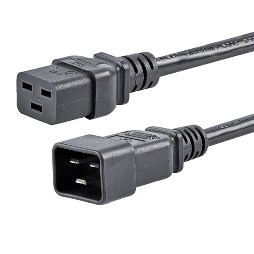 StarTech.com Computer Power Cord - C19 to C20, 14 AWG, 1,8m (6 ft)~6ft (1.8m) Heavy Duty Extension Cord, IEC 320 C19 to IEC 320 C20 Black Extension Cord, 15A 250V, 14AWG, Heavy Gauge Power Extension Cable, IEC 320 C19 to IEC 320 C20 AC Power Cord - UL