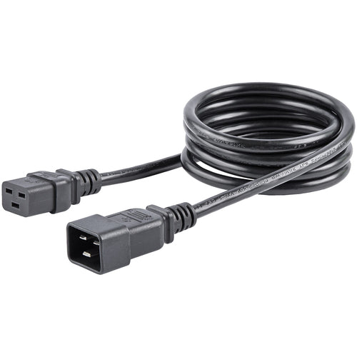 StarTech.com Computer Power Cord - C19 to C20, 14 AWG, 1,8m (6 ft)~6ft (1.8m) Heavy Duty Extension Cord, IEC 320 C19 to IEC 320 C20 Black Extension Cord, 15A 250V, 14AWG, Heavy Gauge Power Extension Cable, IEC 320 C19 to IEC 320 C20 AC Power Cord - UL