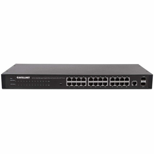 Intellinet 24-Port Network Switch, 24-Port (RJ45), Rackmount, Gigabit, 4 SFP, Ethernet Web-Smart, 10/100/1000 Mbit