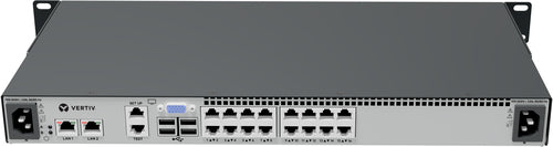 Vertiv Avocent KVM-over-IP Switch 16-port, 2 digital KVM path, dual AC power supply, TAA