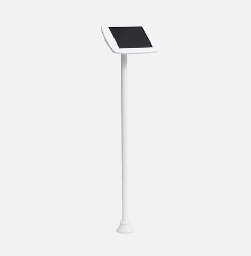 Bouncepad Original Floorstanding Slim with USB Cable | Exposed Front Camera and Home Button | White | Samsung Galaxy Tab A9 and A11 8.7 Inch (2023 - 2025)