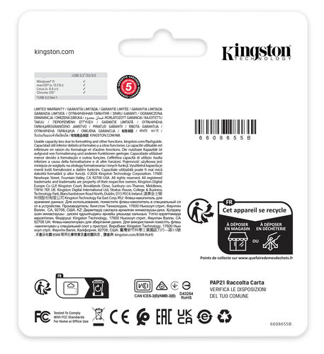 Kingston Technology DataTraveler 512GB Kyson 220MB/s Metal USB 3.2 Gen 1