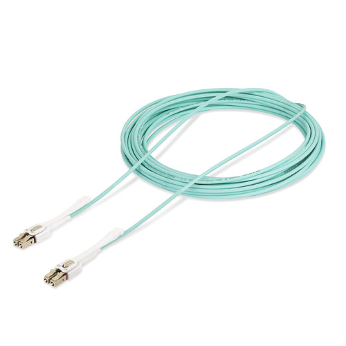 StarTech.com 10m (32.8ft) LC to LC (UPC) OM4 Multimode Fiber Optic Cable w/Push Pull Tabs, 50/125µm, 100G, Bend Insensitive, Low Insertion Loss - LSZH Fiber Jumper Cord