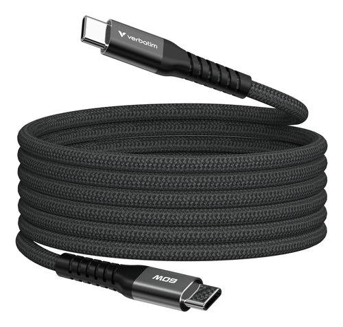 Verbatim Sync & Charge Magnetic Cable - 60W USB-C to USB-C 120 cm Black