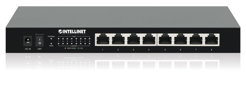 Intellinet 8-Port 2.5G Ethernet PoE+ Switch Eight 10/100/1000/2500 Mbps PSE PoE+ Ports, 100 W PoE Power Budget, Unmanaged, Desktop Format, Wall-mount Option