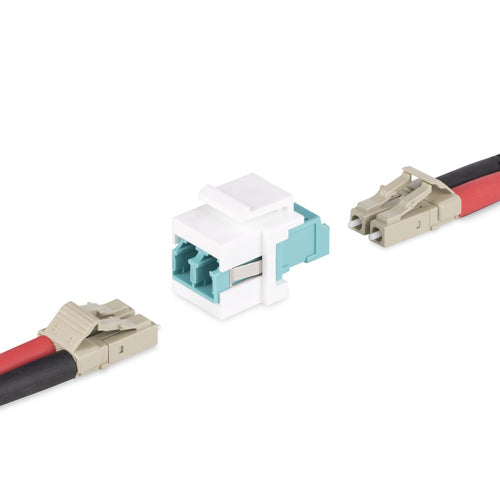 StarTech.com LC to LC Coupler, LC Fiber Coupler, LC/UPC Keystone Jack, Duplex Fiber Optic LC Keystone Coupler for Patch Panel