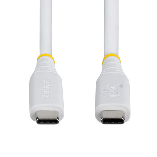StarTech.com 3ft (91cm) USB4 Cable, 40Gbps, USB-IF Certified USB-C Cable, 240W PD, 8K 60Hz/4K 240Hz DP2.1 DP40, TPE Jacket, Thunderbolt 4 Compatible - White USB-C Cord