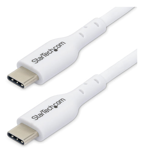 StarTech.com 10ft (3m) White USB-C Charging Cable, USB C Cable, USB 2.0 Type-C Laptop Charger Cord, 60W 3A Power Delivery, TPE Jacket, USB-C Data Transfer Cable, M/M
