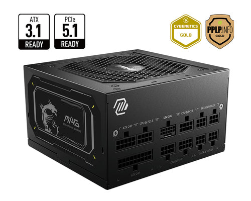 MSI MAG A850GL PCIE5 II power supply unit 850 W 20+4 pin ATX ATX Black