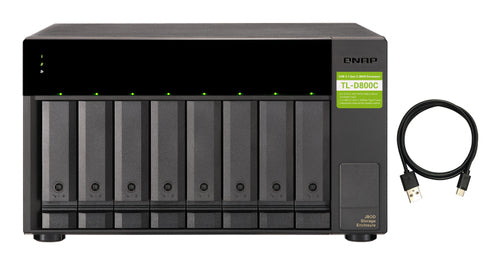 QNAP TL-D800C storage drive enclosure HDD/SSD enclosure Black, Grey 2.5/3.5"