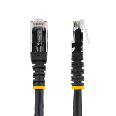 StarTech.com 2ft CAT6 Ethernet Cable - Black CAT 6 Gigabit Ethernet Wire -250MHz 100W PoE RJ45 UTP Molded Network/Patch Cord w/Strain Relief/ Individually Tested