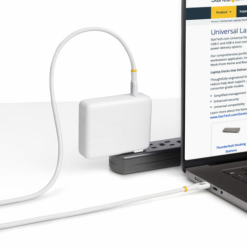 StarTech.com 3ft White USB-C Charging Cable, USB-IF Certified USB C Cable, 240W PD EPR, USB 2.0 Type-C Laptop Charger Cord, USB-C Data Transfer Cable, TPE Jacket