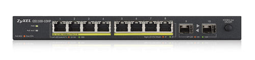 Zyxel GS1100-10HP network switch Unmanaged Gigabit Ethernet (10/100/1000) Power over Ethernet (PoE) 1U Black